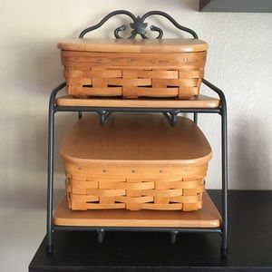 Longaberger Little Bin Wrought Iron Shelf/Baskets